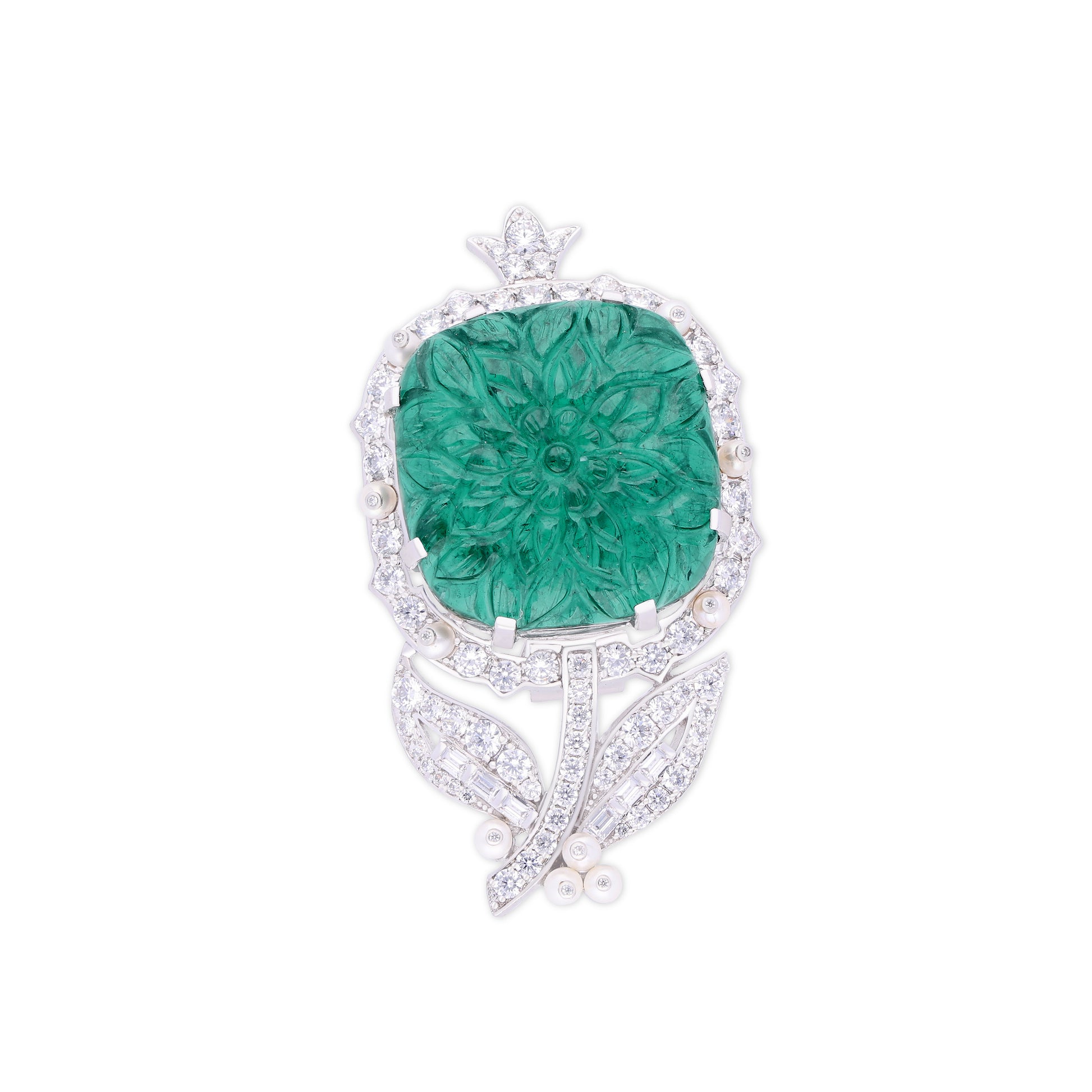Emerald Blossom Brooch