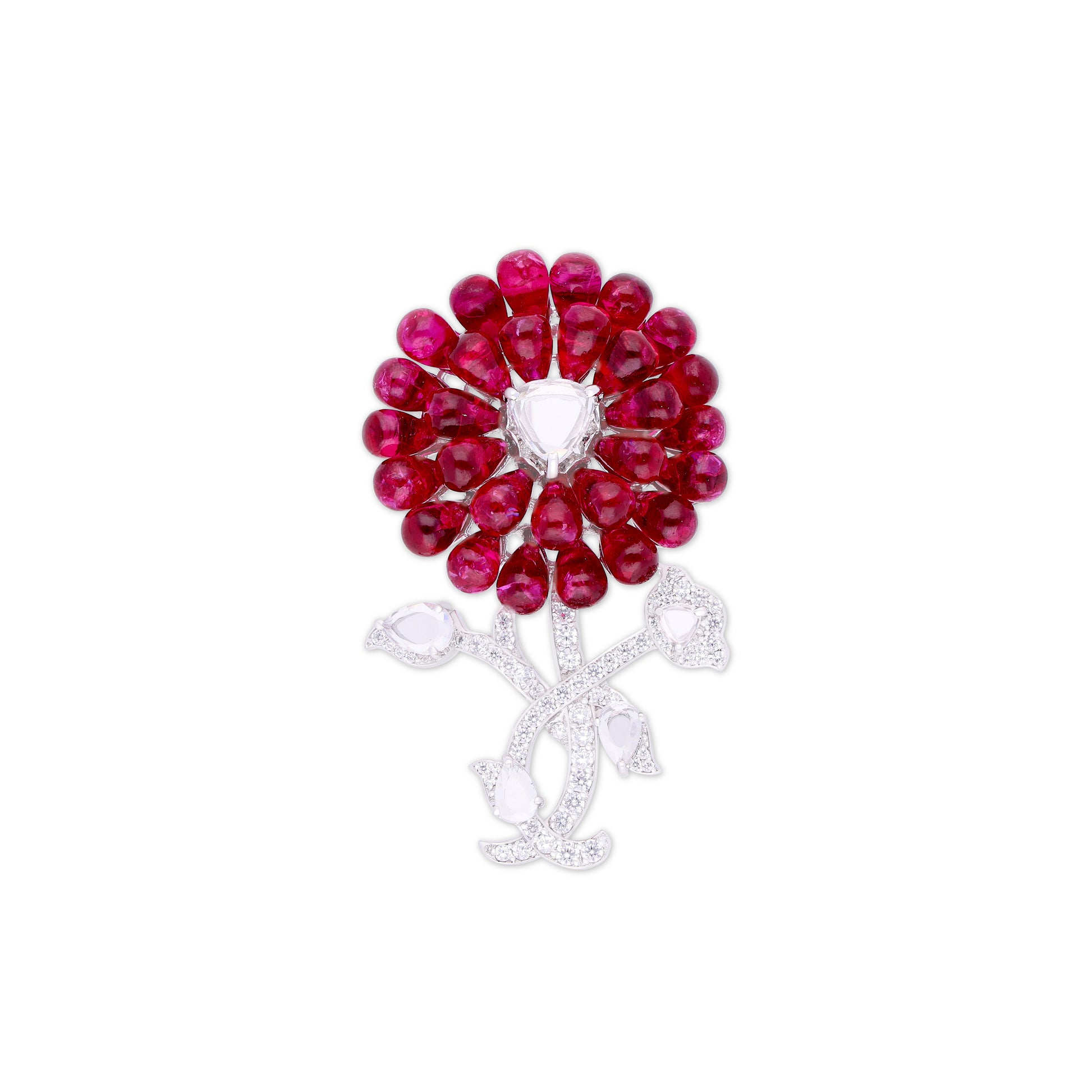 Ruby Blossom Brooch