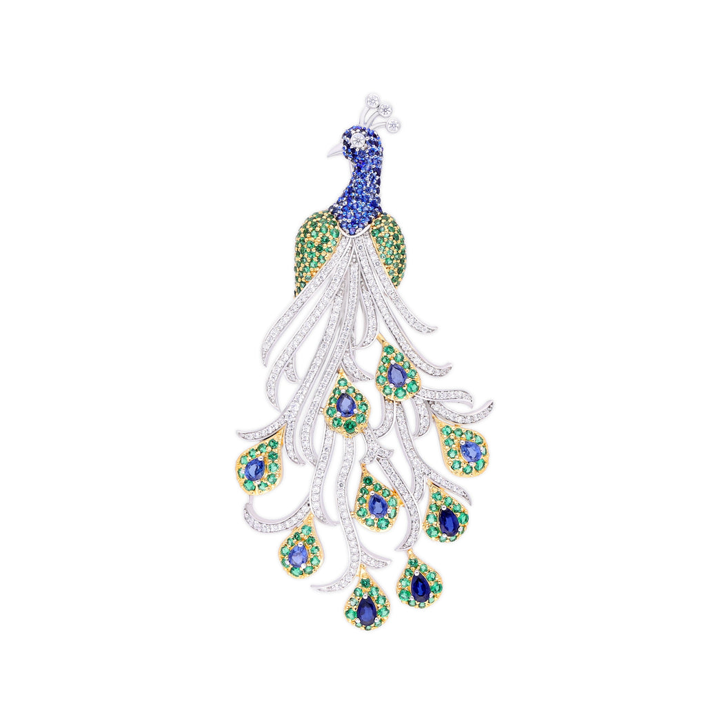 Celestial Peacock Brooch
