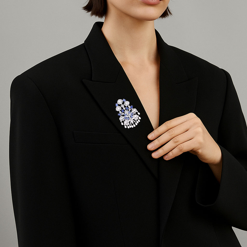 Midnight Crest Brooch