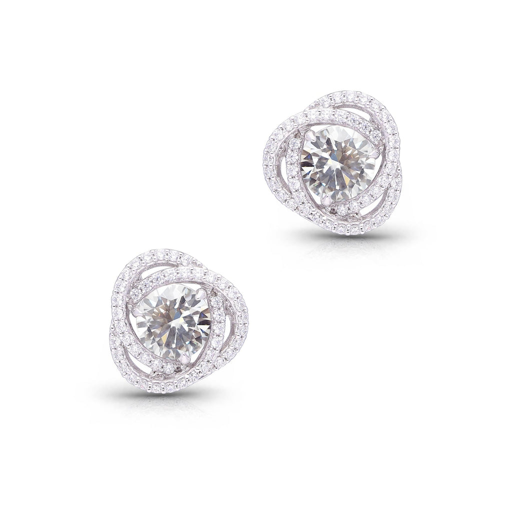 Solitaire Diamond Regal Spiral Earrings