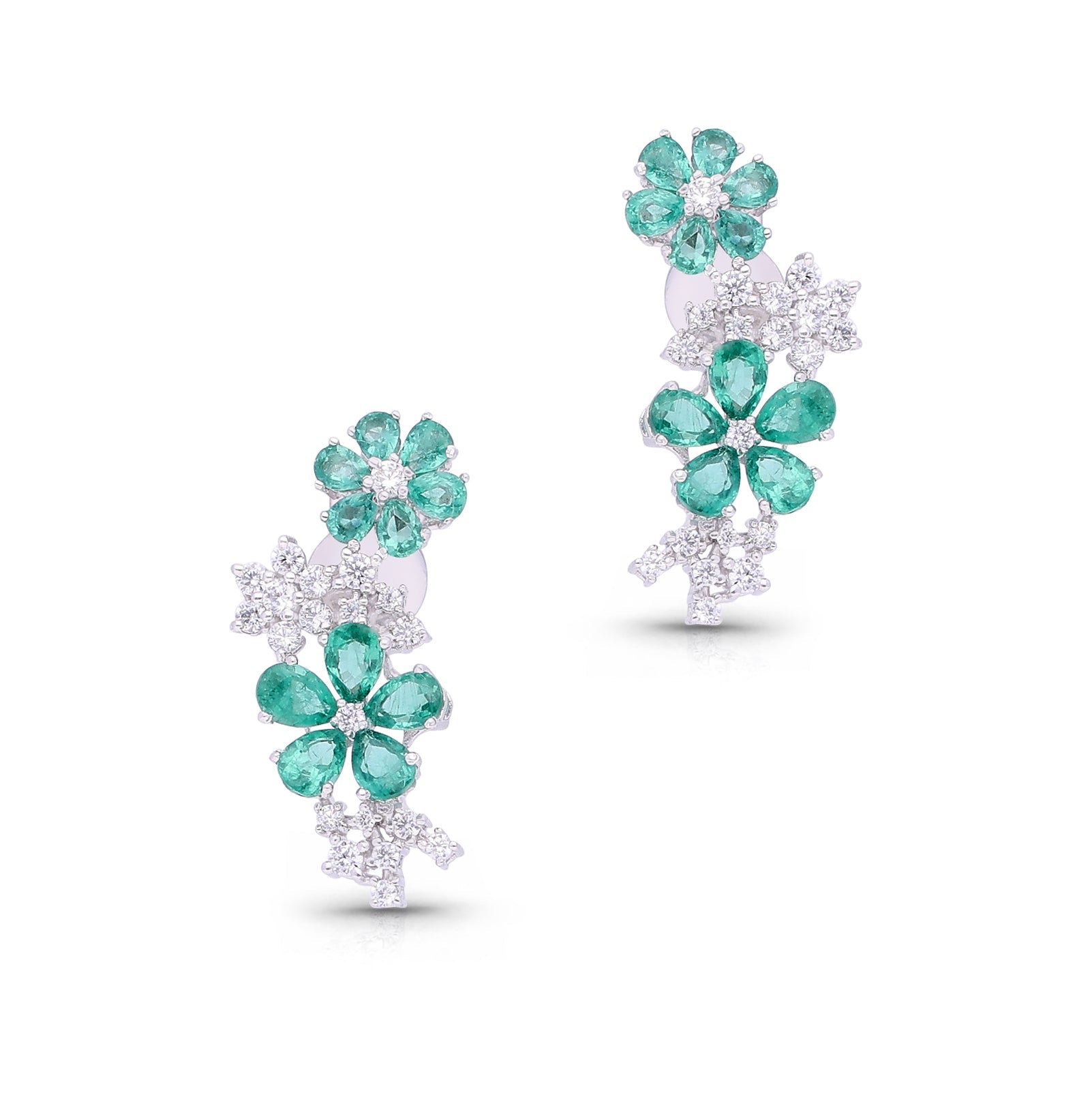 Emerald Rosette Earrings