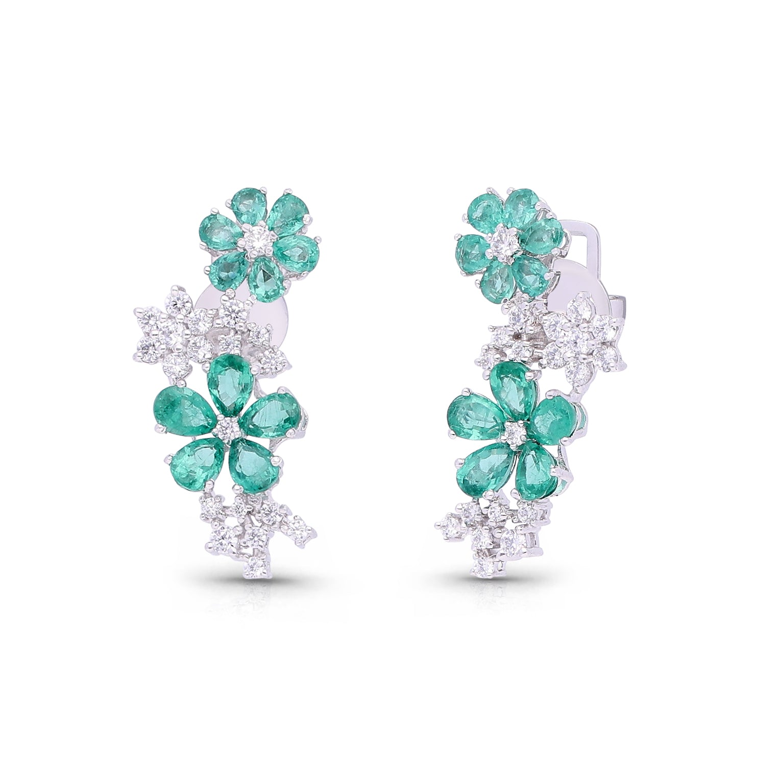 Emerald Rosette Earrings