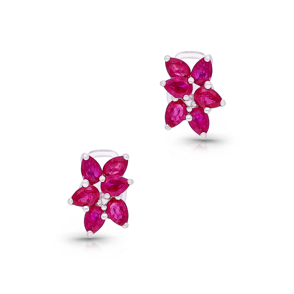 Crimson Crownlets Earrings