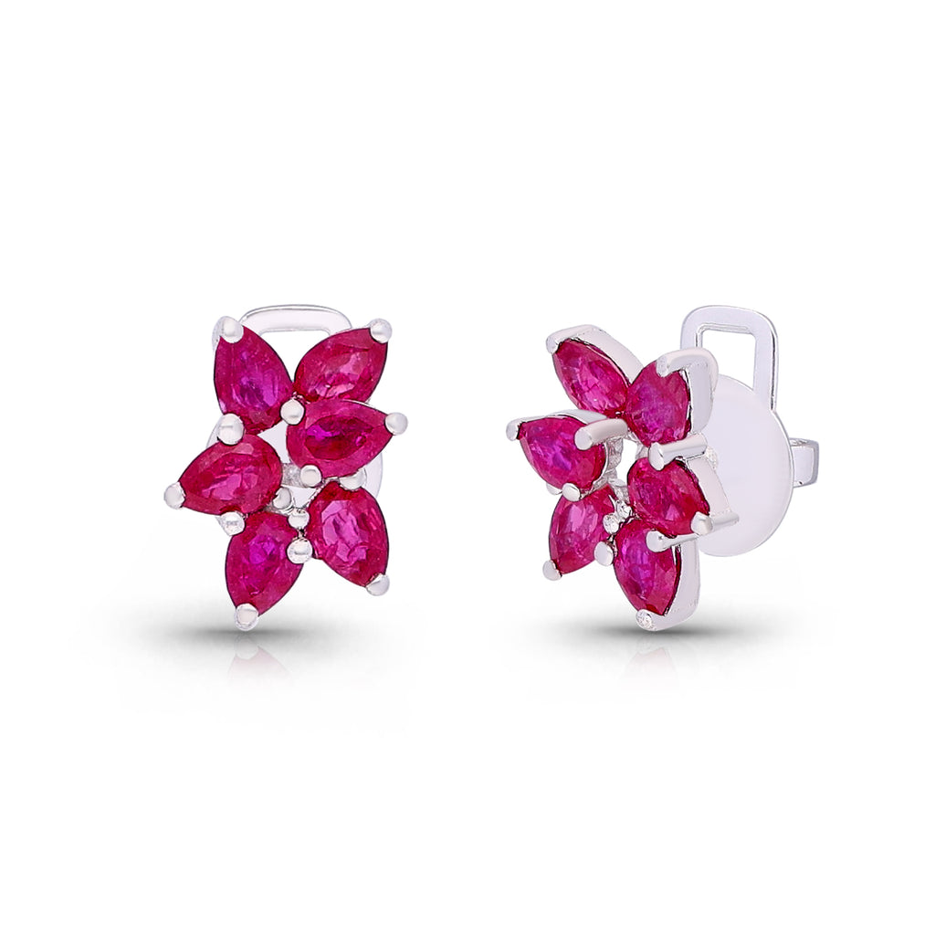 Crimson Crownlets Earrings