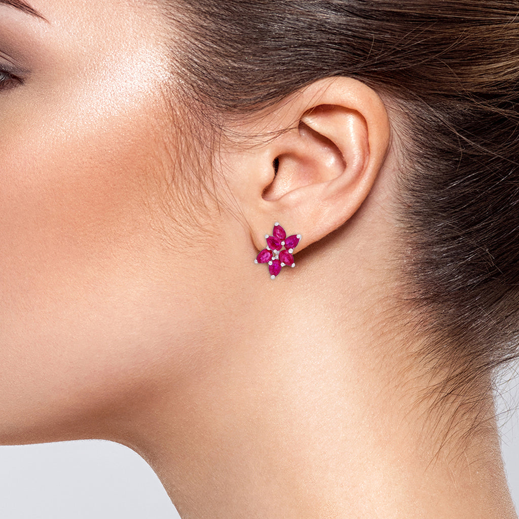Crimson Crownlets Earrings
