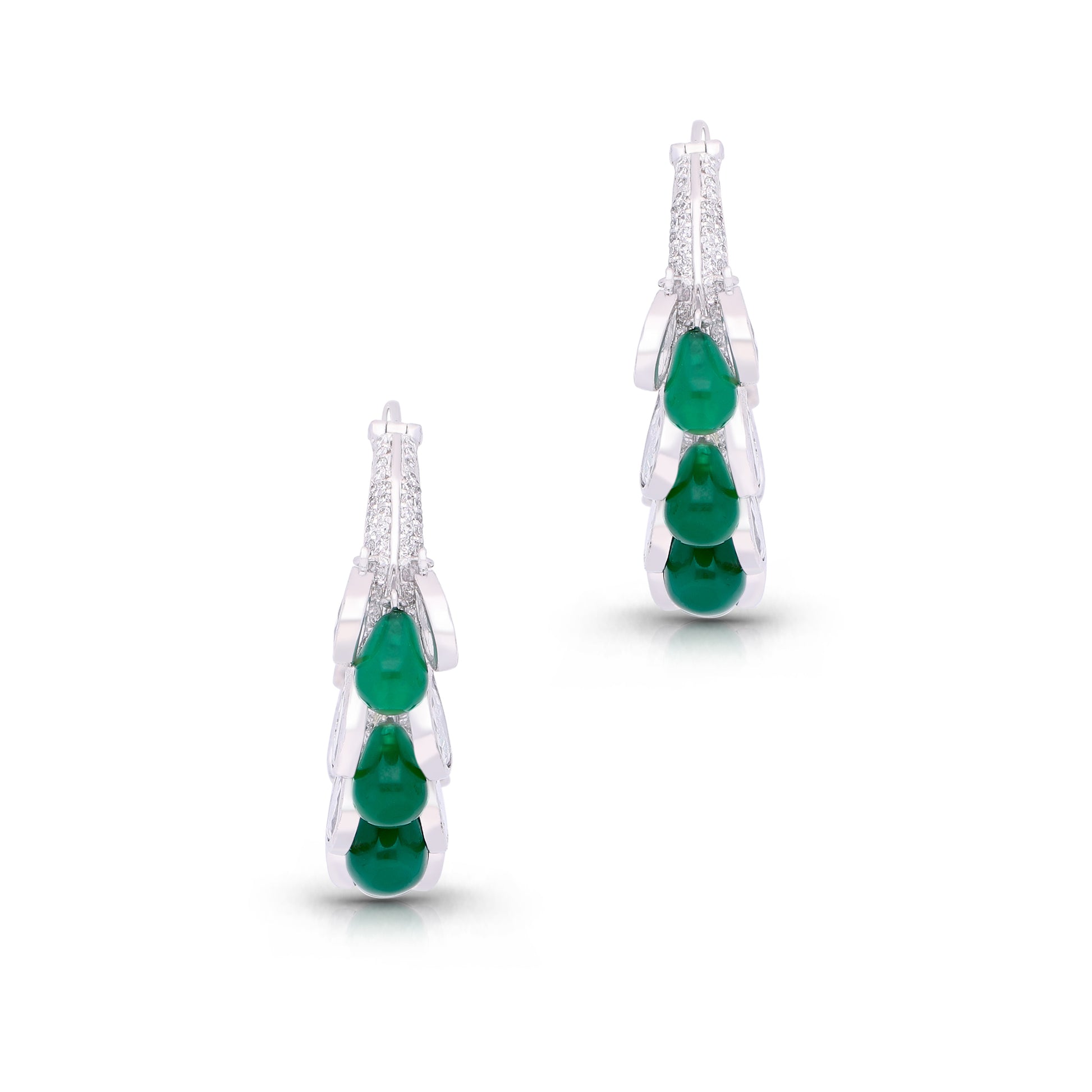 Emerald Aura Circles Earrings