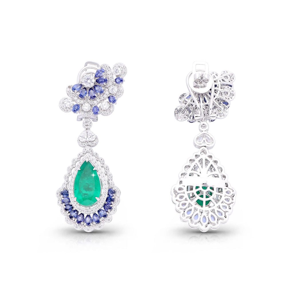 Emerald and Sapphire Radiance Earrings