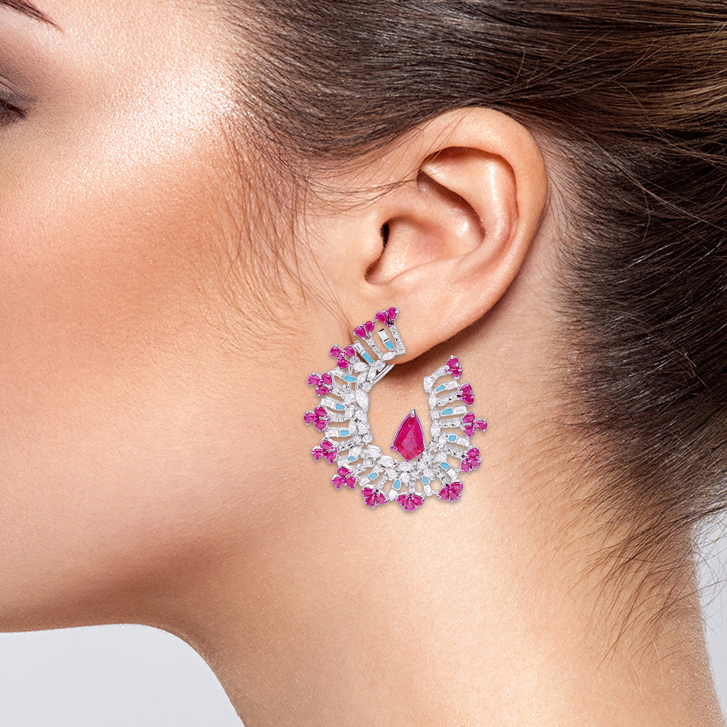 Ruby Petals Earrings