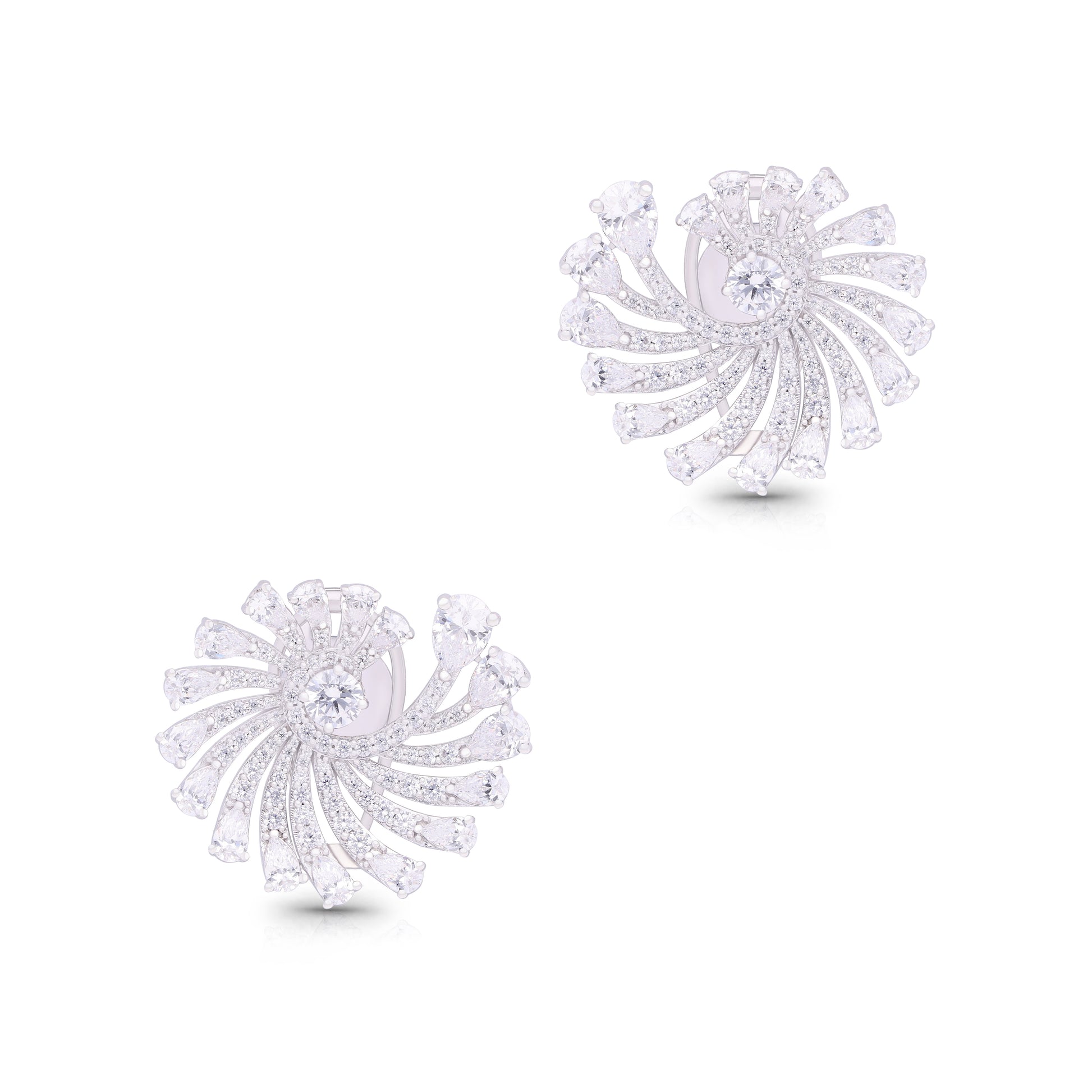 Snow Petal Cluster Earrings