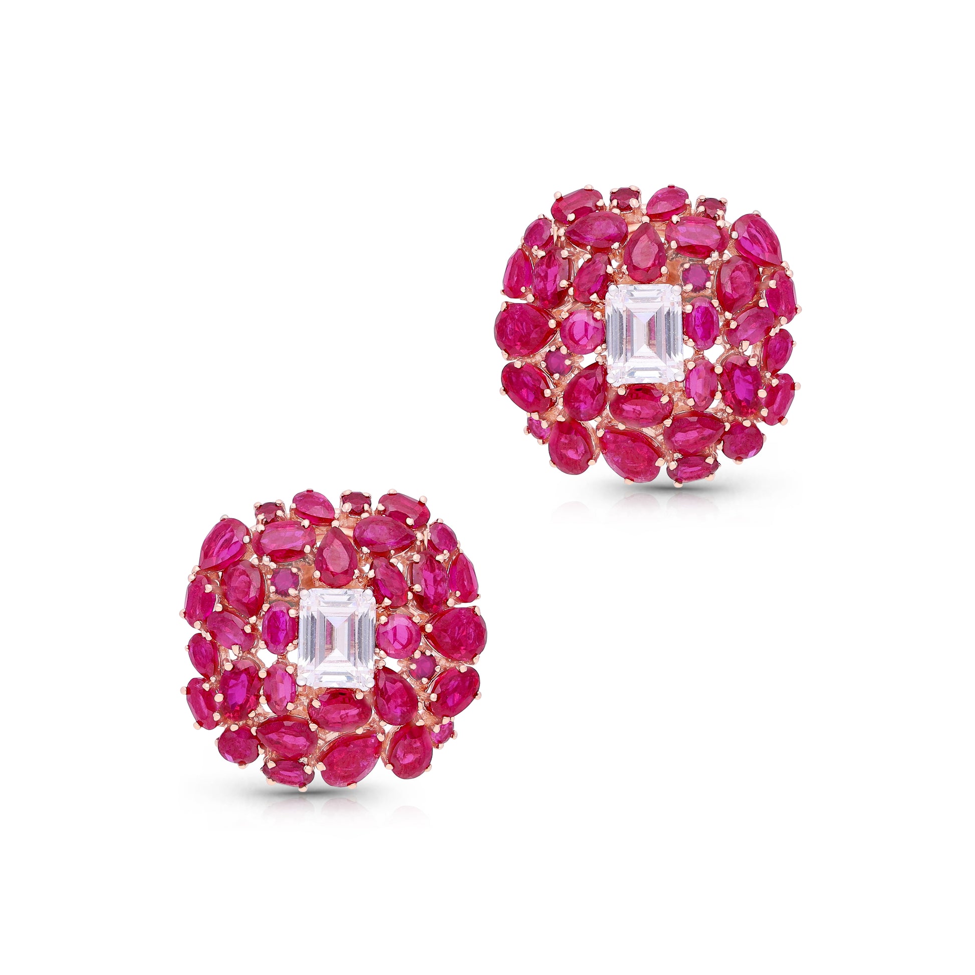 Ruby Aria Cluster Earrings
