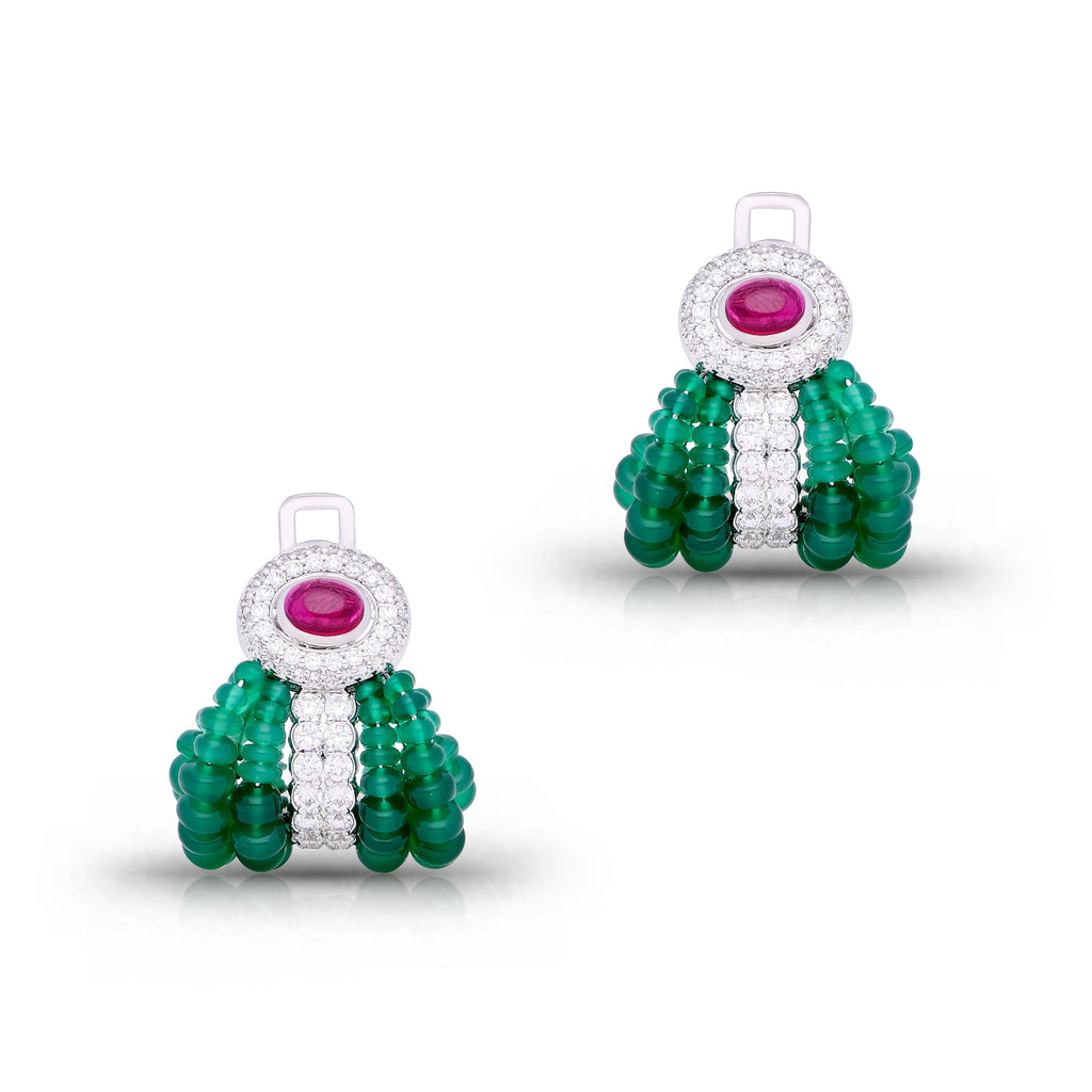 Emerald Rain Danglers