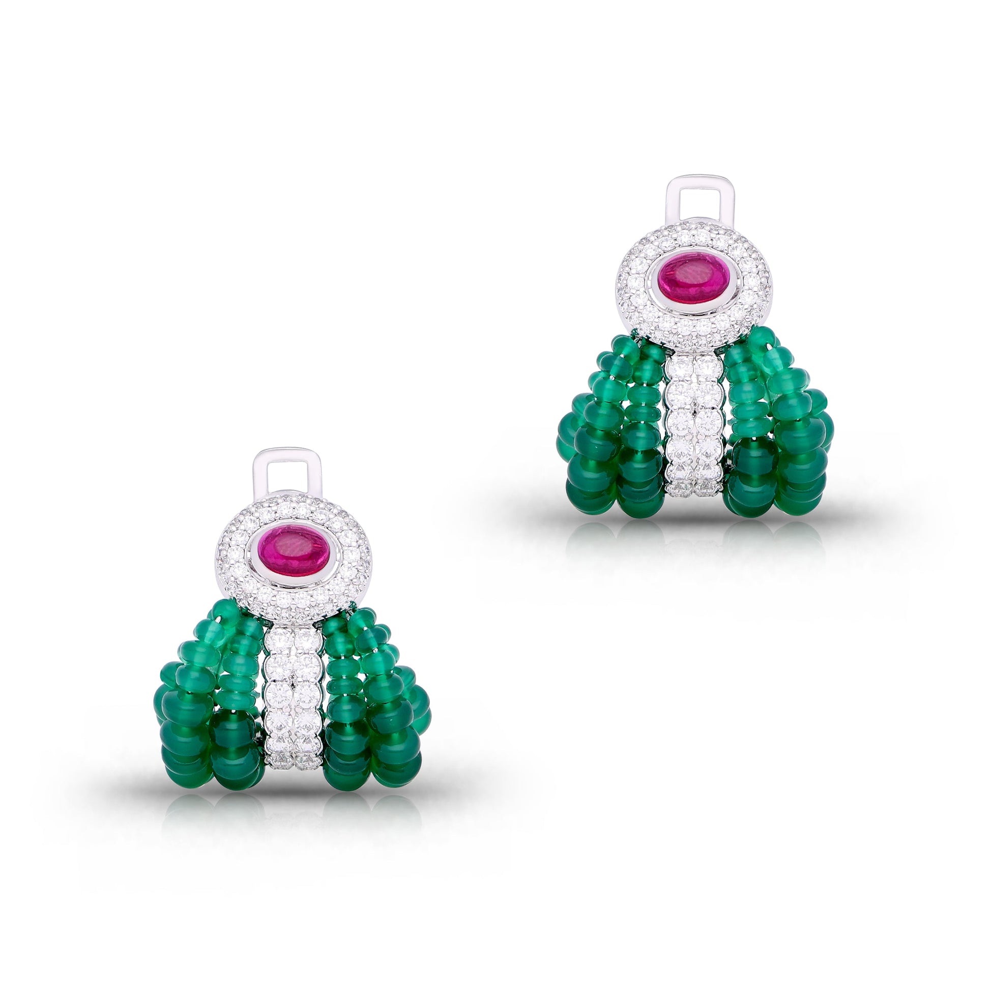 Emerald Rain Danglers