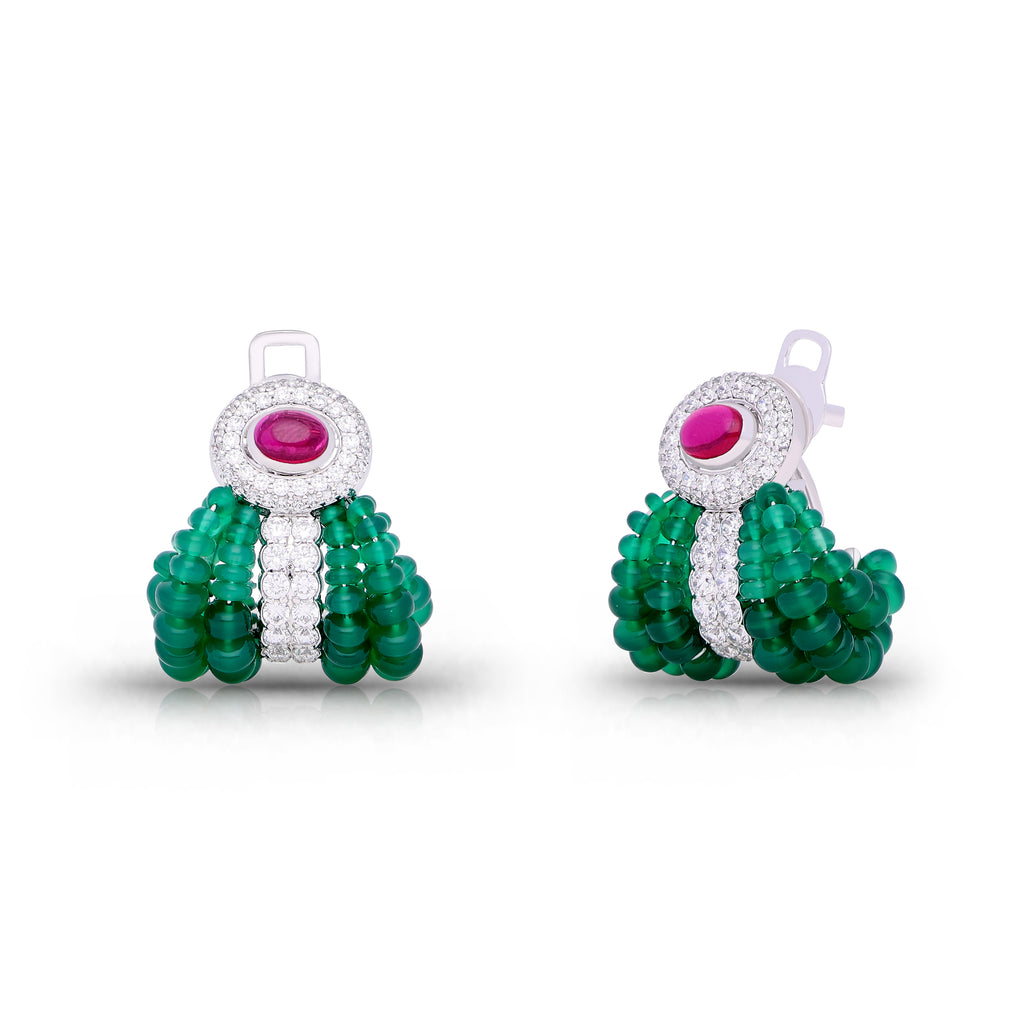 Emerald Rain Danglers