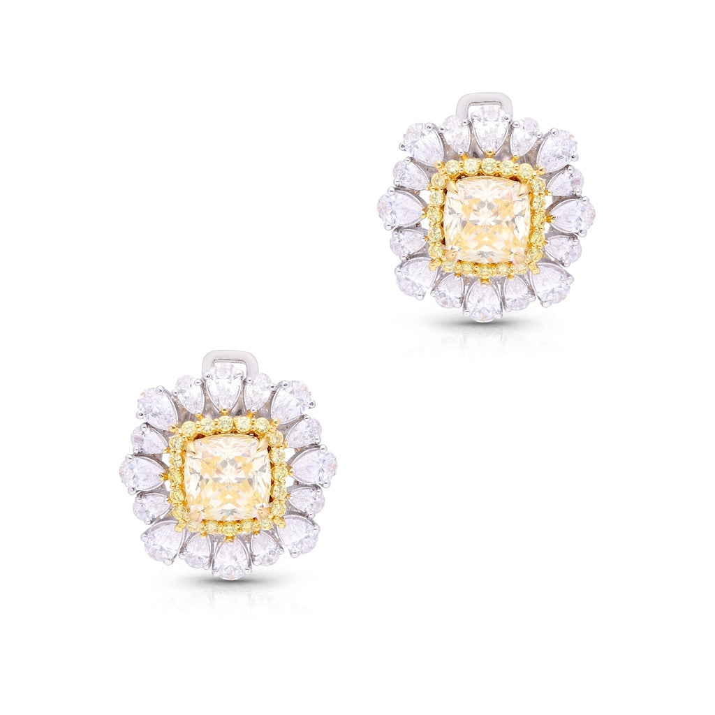 Yellow Cushion Sparkle Cluster