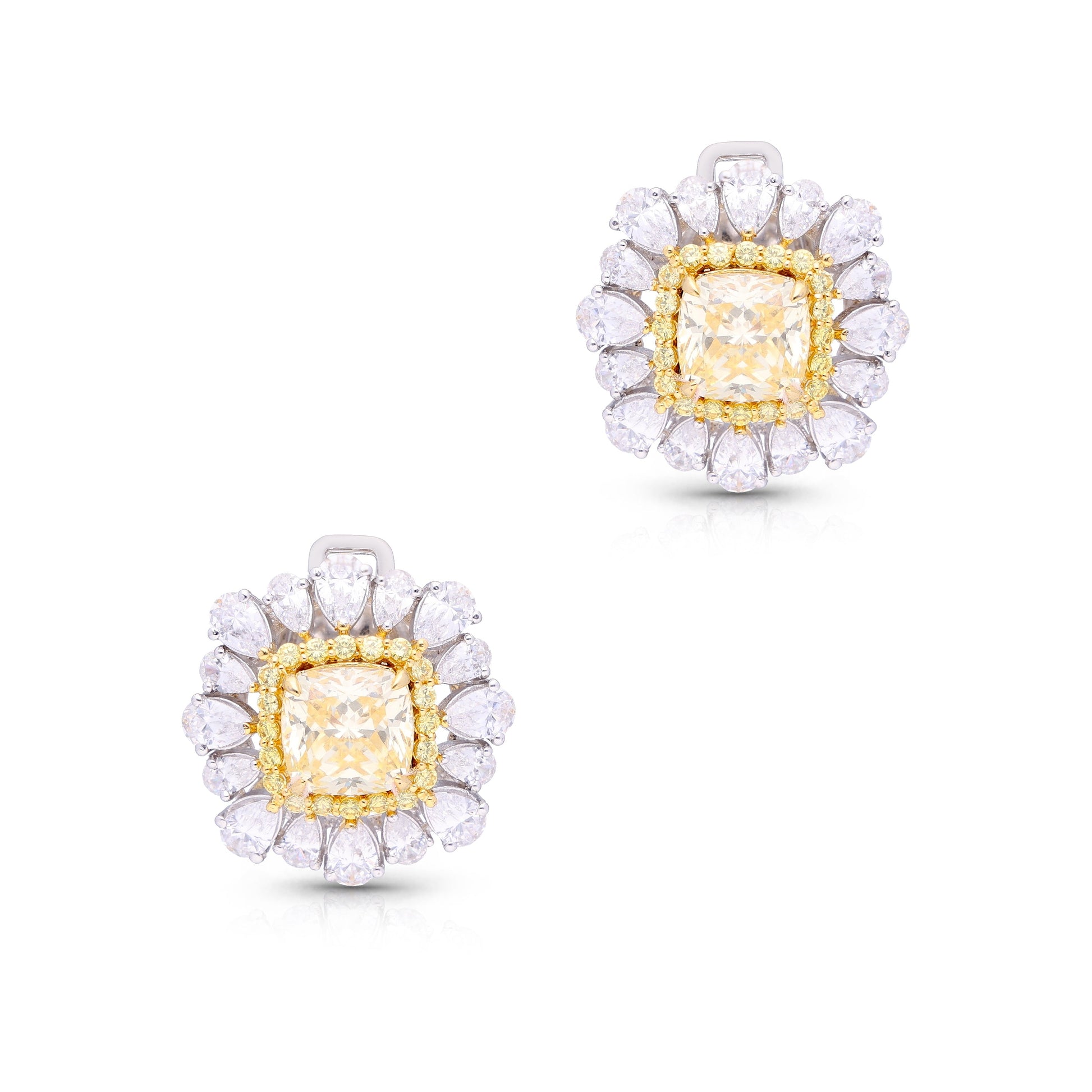 Yellow Cushion Sparkle Cluster