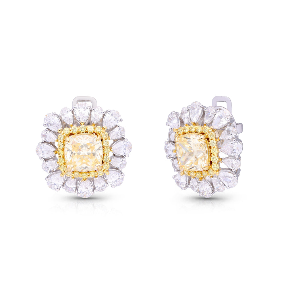 Yellow Cushion Sparkle Cluster