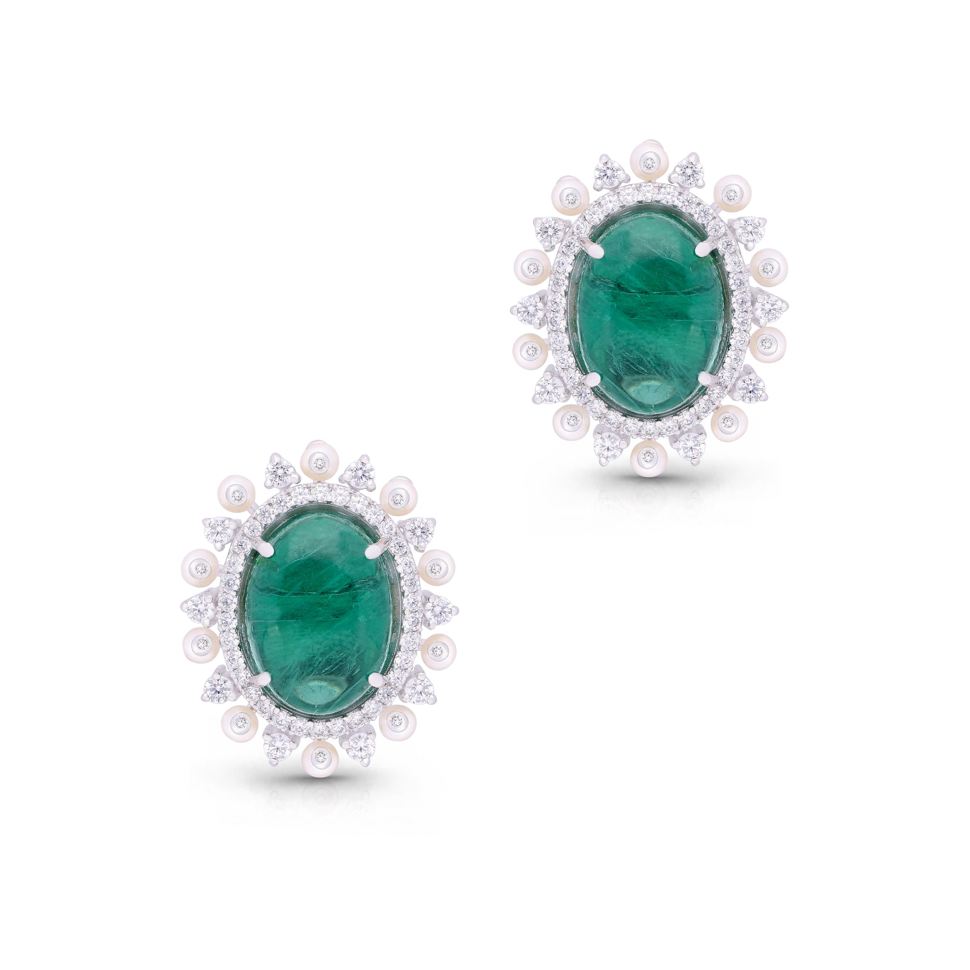 Emerald Aria Cluster Earrings