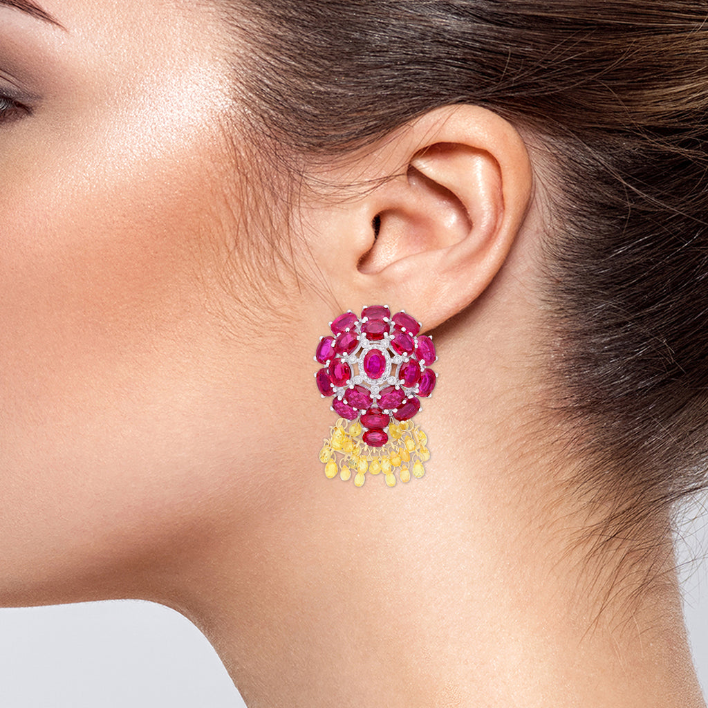Ruby Rainfall Earrings