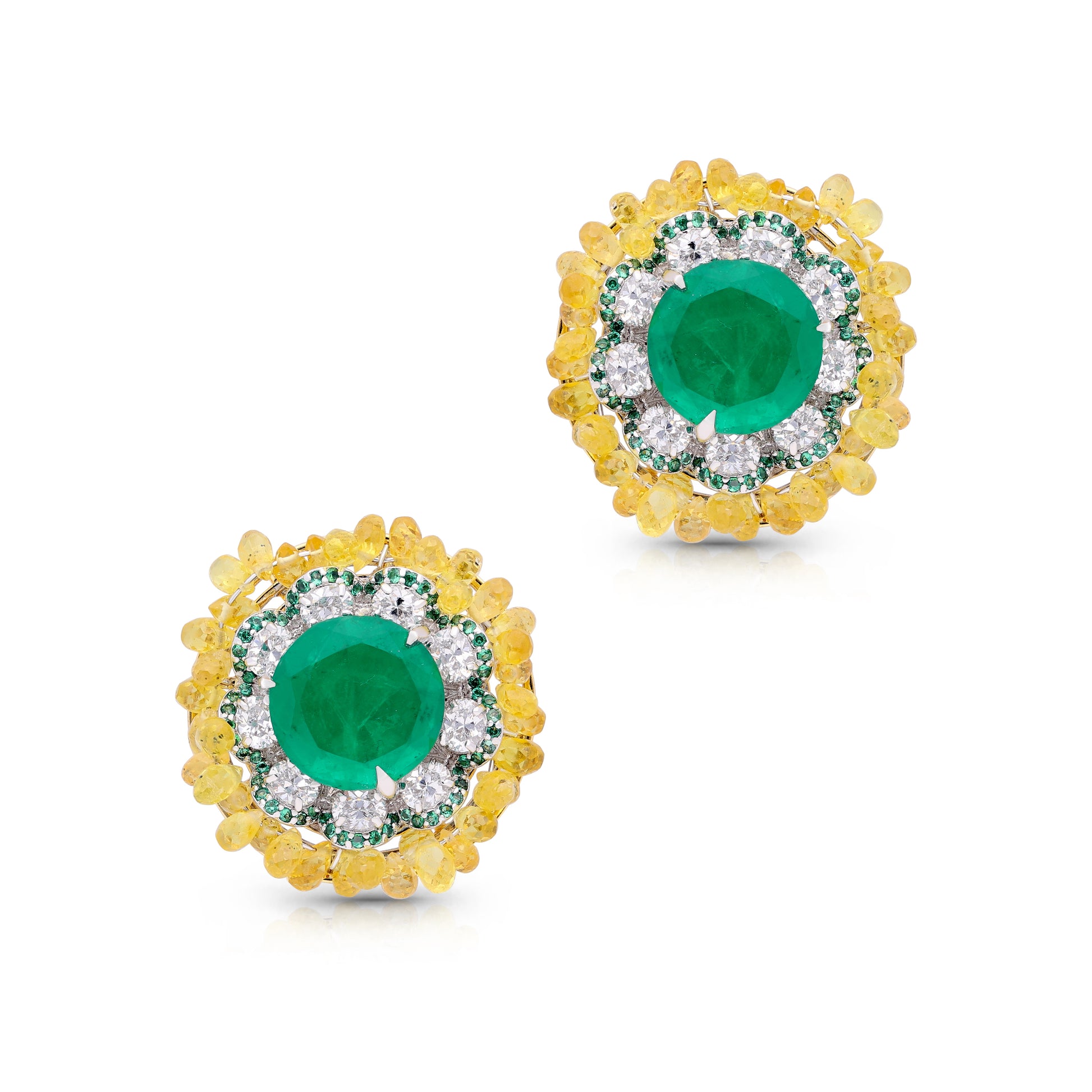 Emerald Royale Cluster Earrings