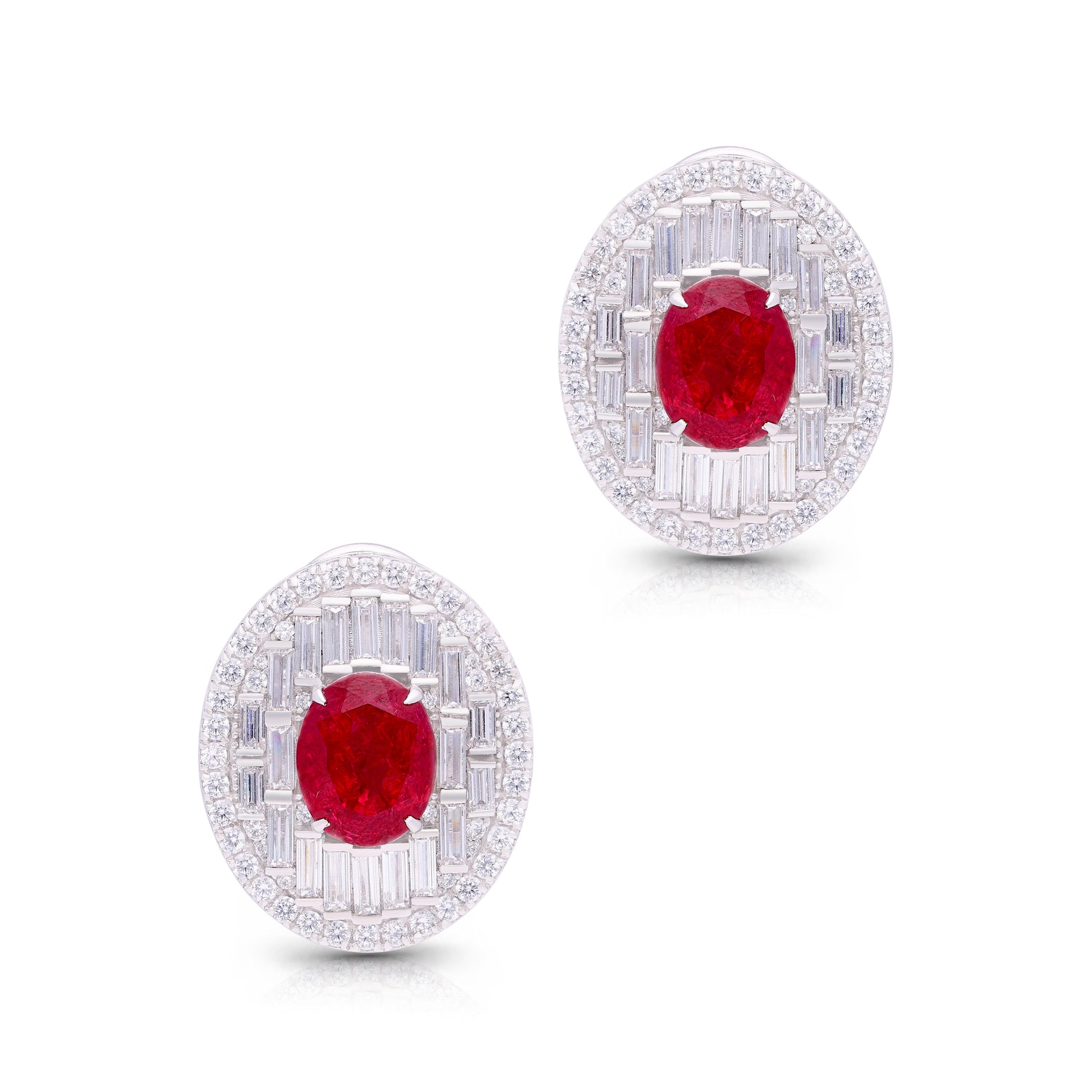 Scarlet Halo Cluster Earrings