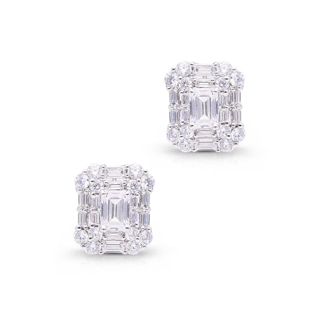 Diamond Octo Cluster Earrings