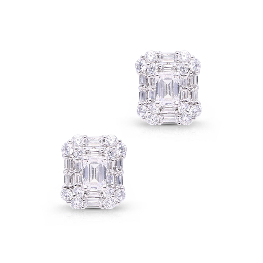 Diamond Octo Cluster Earrings