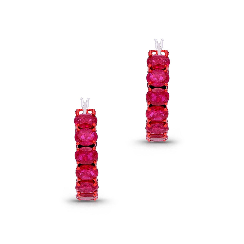 Ruby Coronet Hoops Earrings