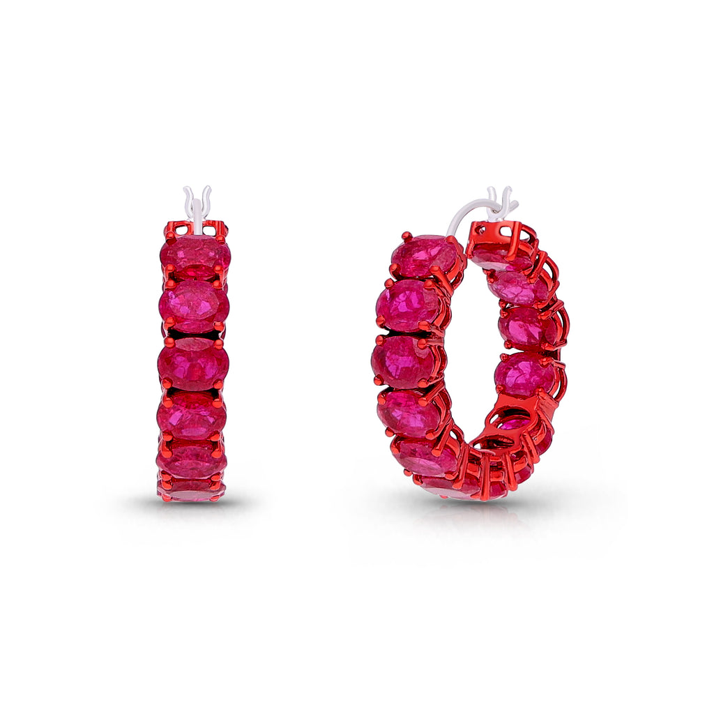 Ruby Coronet Hoops Earrings