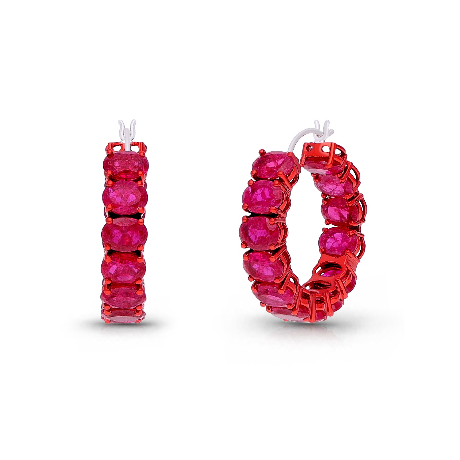 Ruby Coronet Hoops Earrings