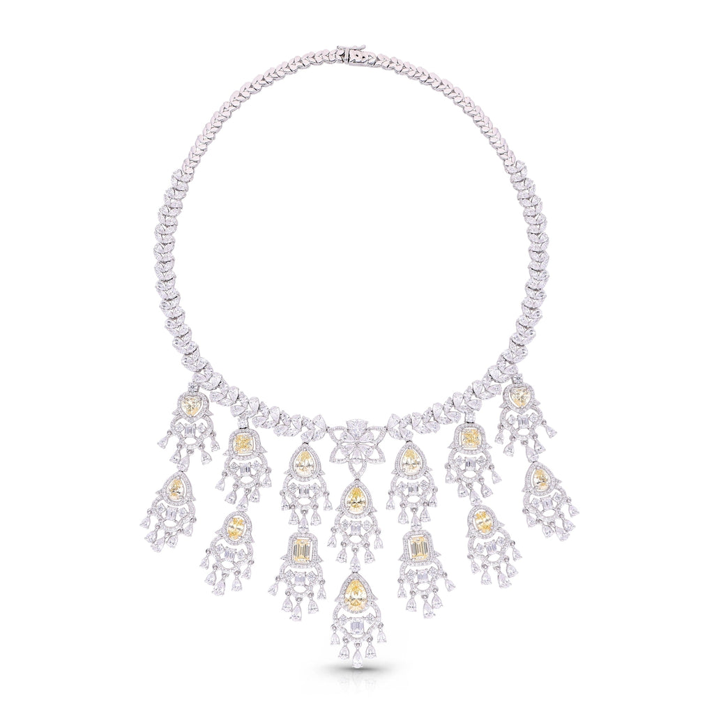 Cascading Fancycut Bridal Necklace