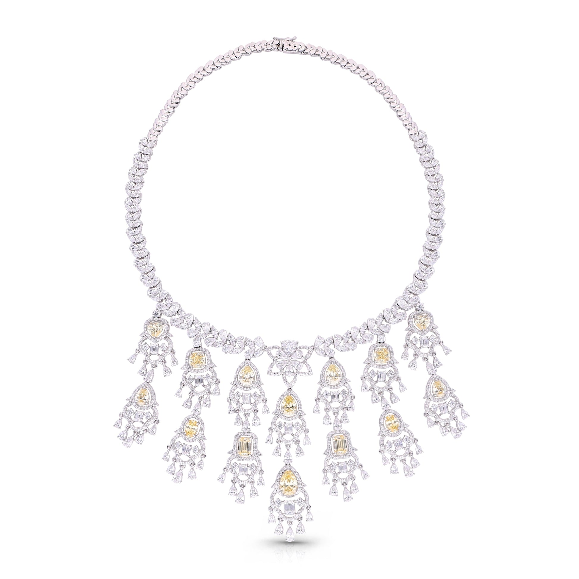 Cascading Fancycut Bridal Necklace