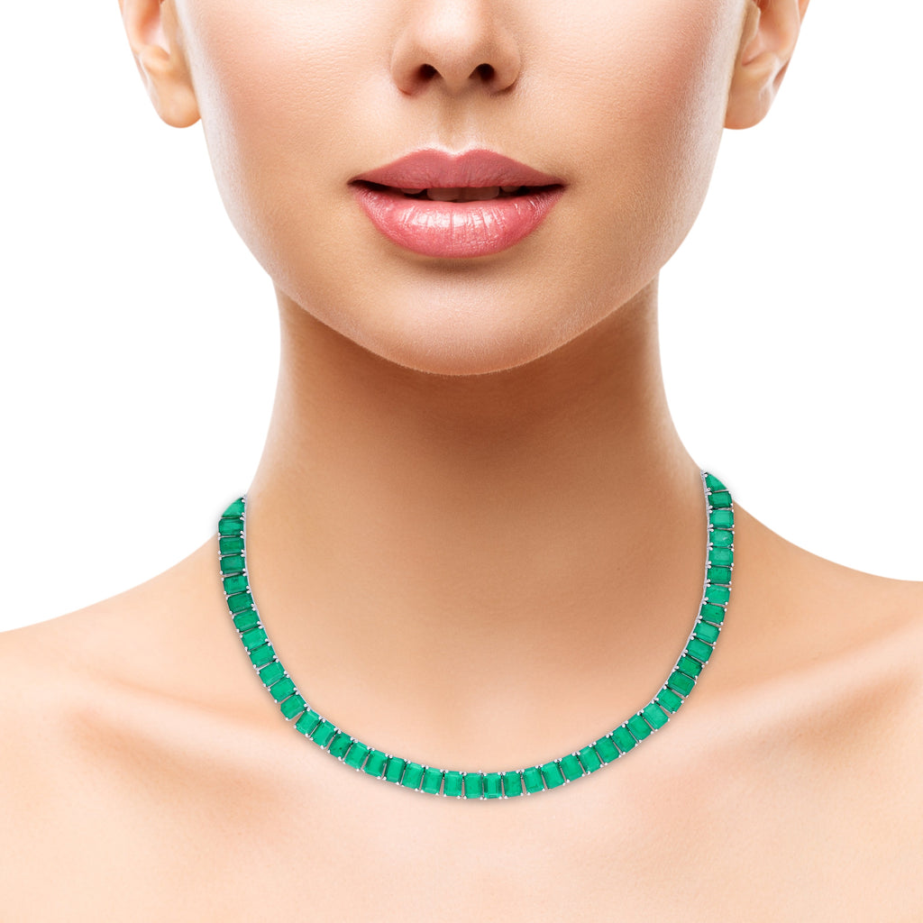 White Gold Necklace (Emerald Cascade Necklace)