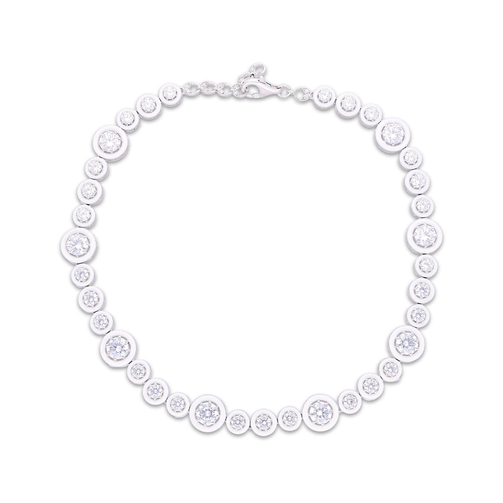 Enamal Halo Diamond Necklace