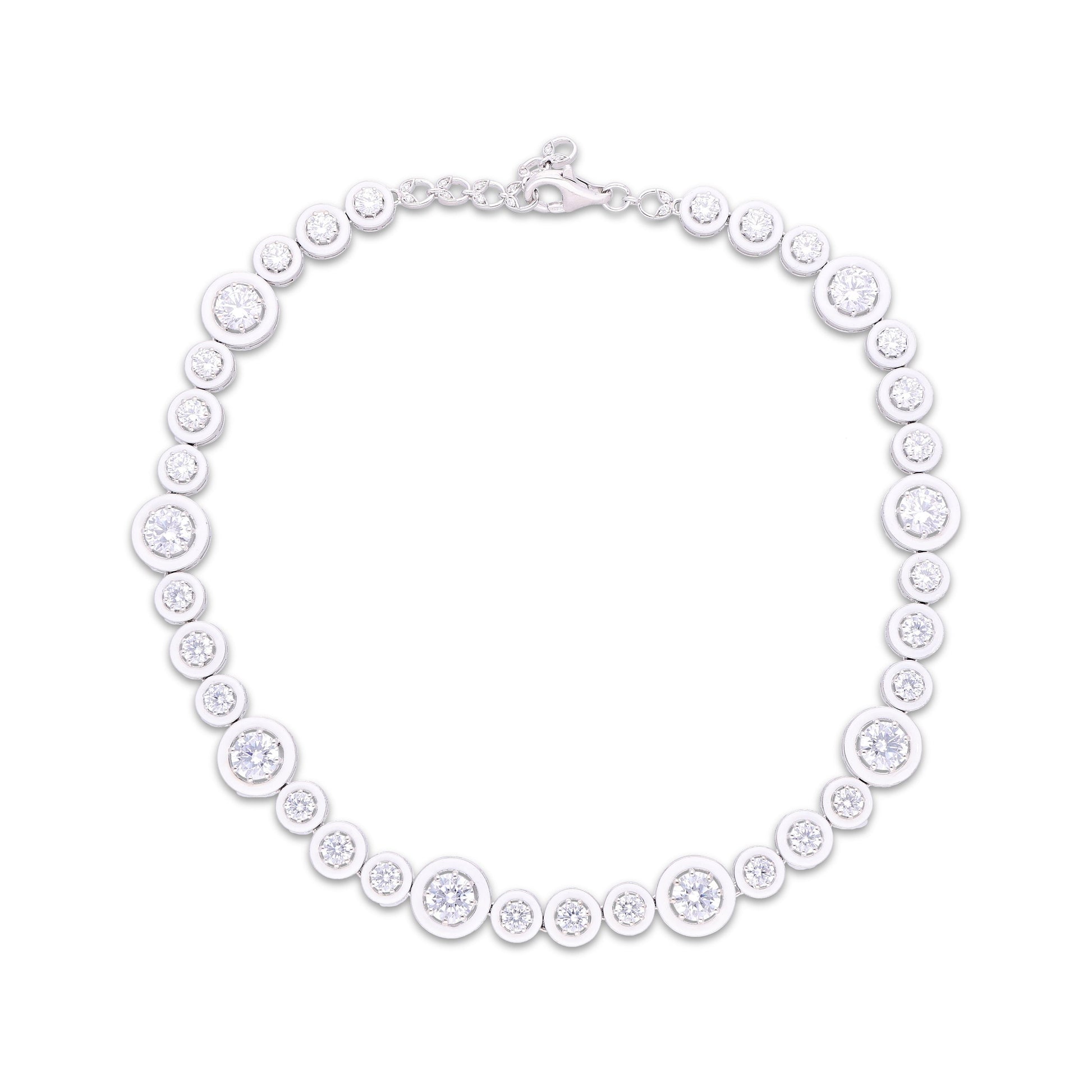 Enamal Halo Diamond Necklace