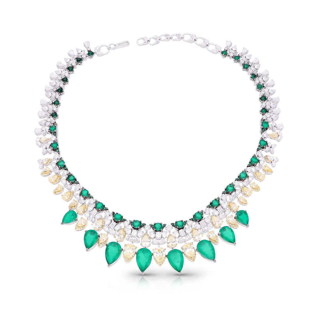 Emerald and Canary Yellow Majesty Necklace