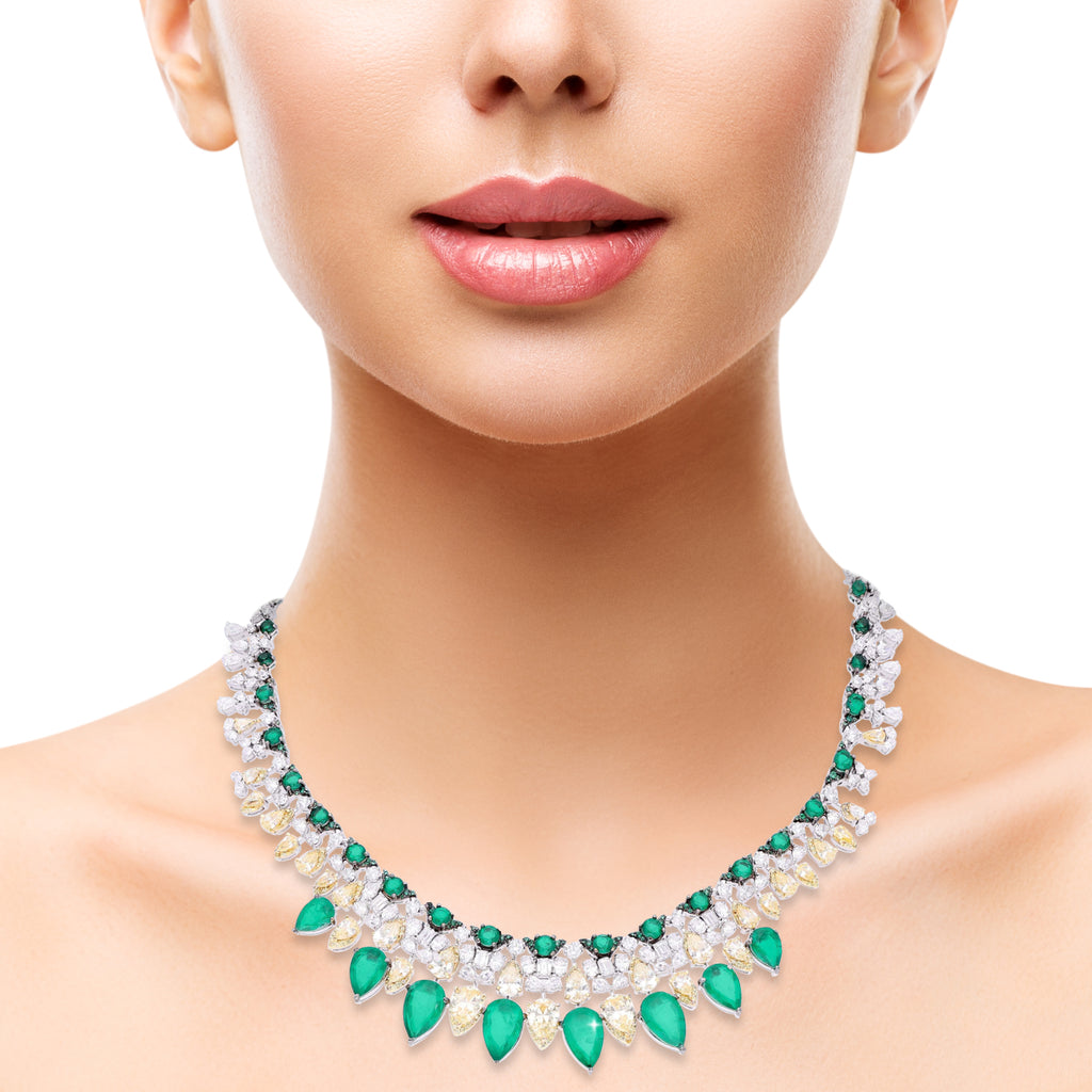 Emerald and Canary Yellow Majesty Necklace