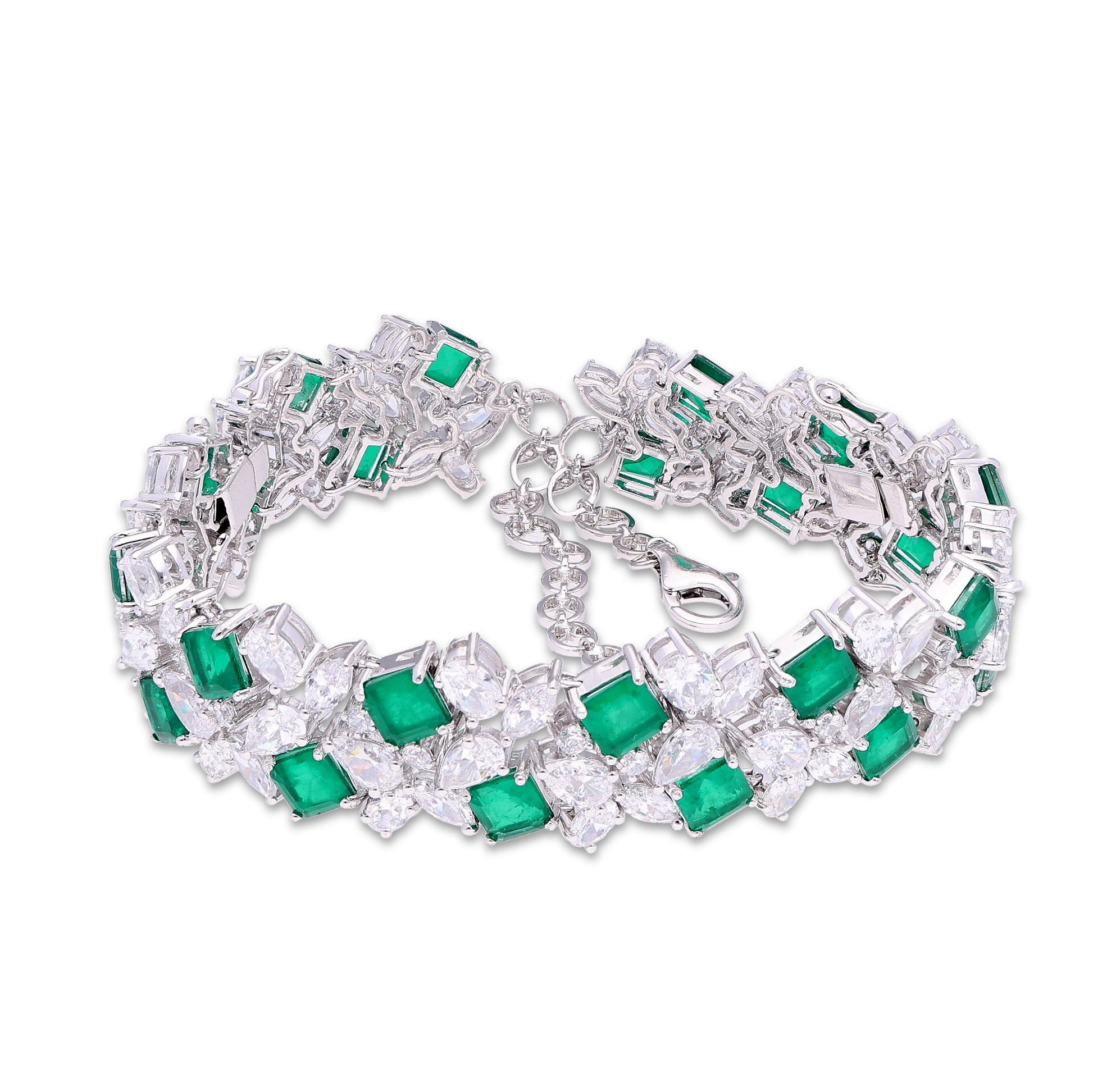 Emerald Glimer Bracelet Cum Choker
