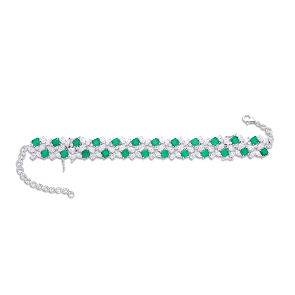 Emerald Glimer Bracelet Cum Choker