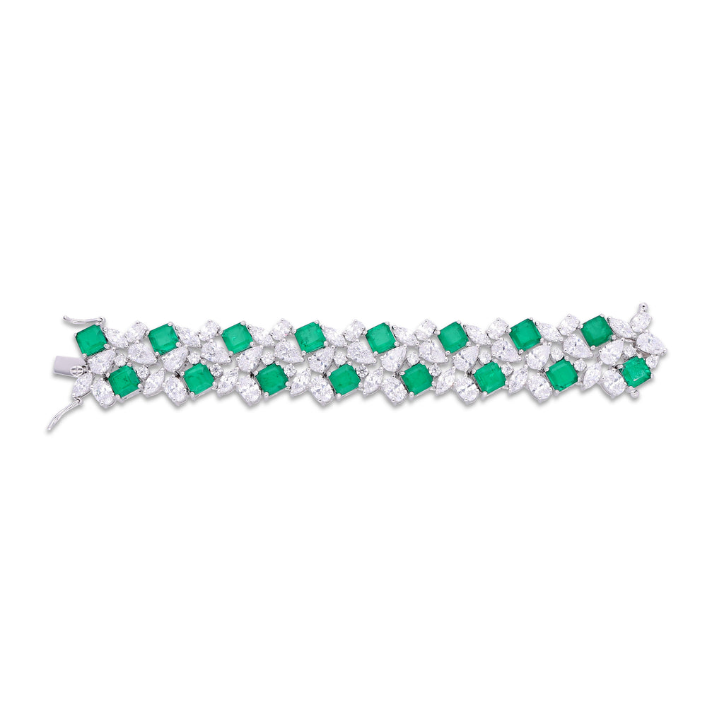 Emerald Glimer Bracelet Cum Choker