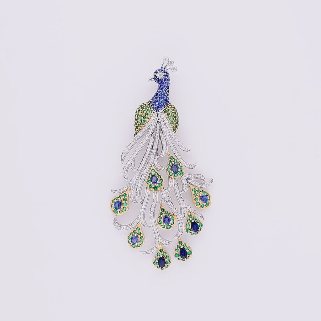 Celestial Peacock Brooch