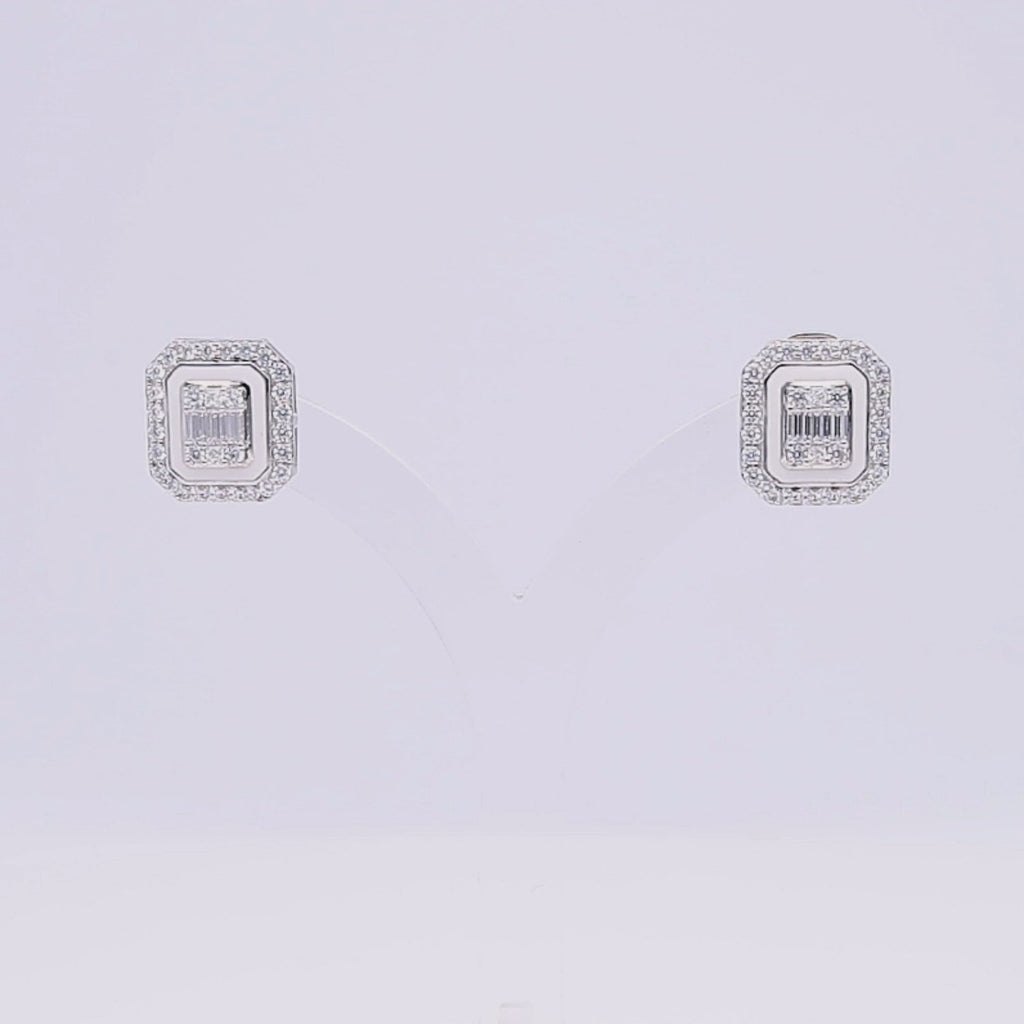 White Enamal Lustre Earrings