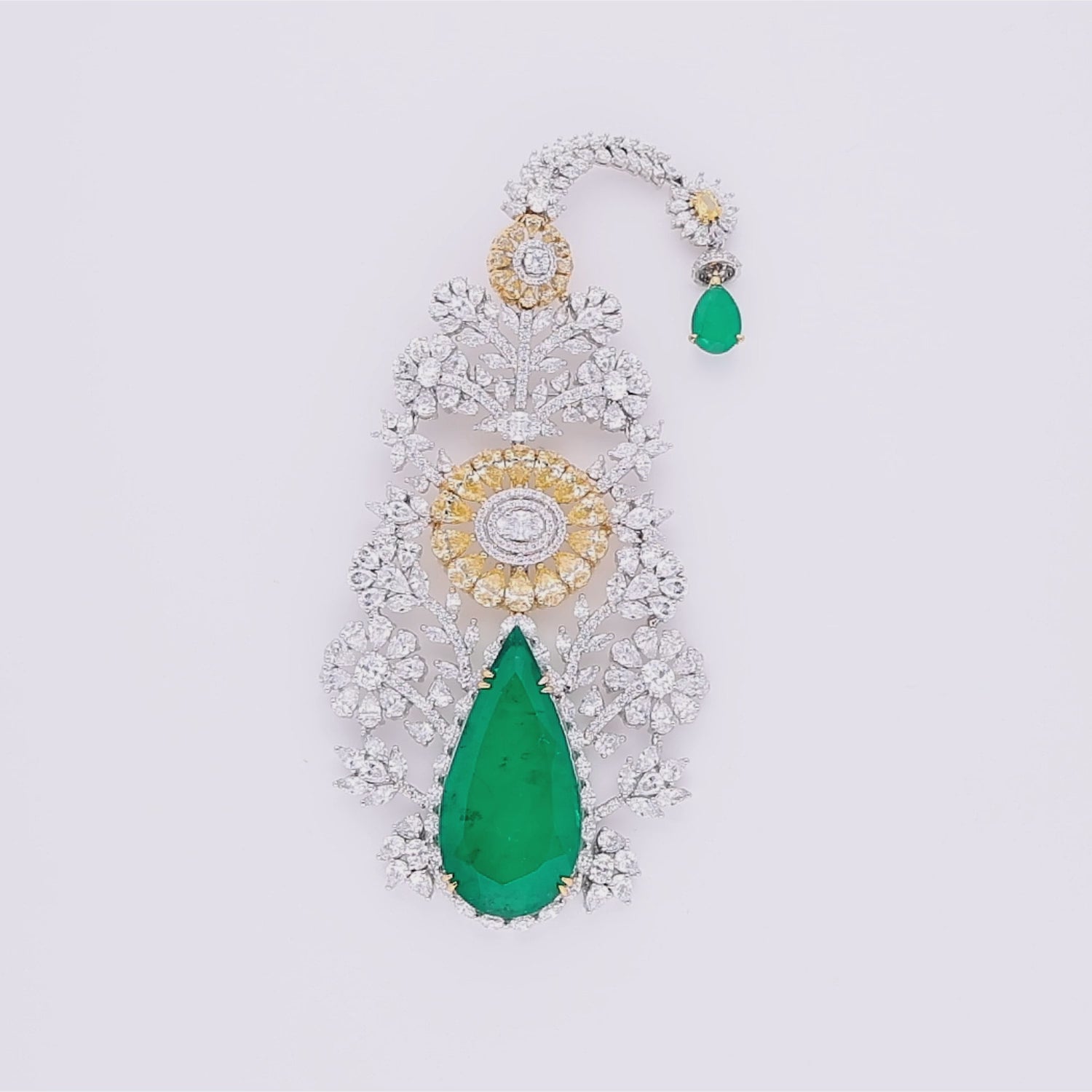 Crystal Crest Brooch