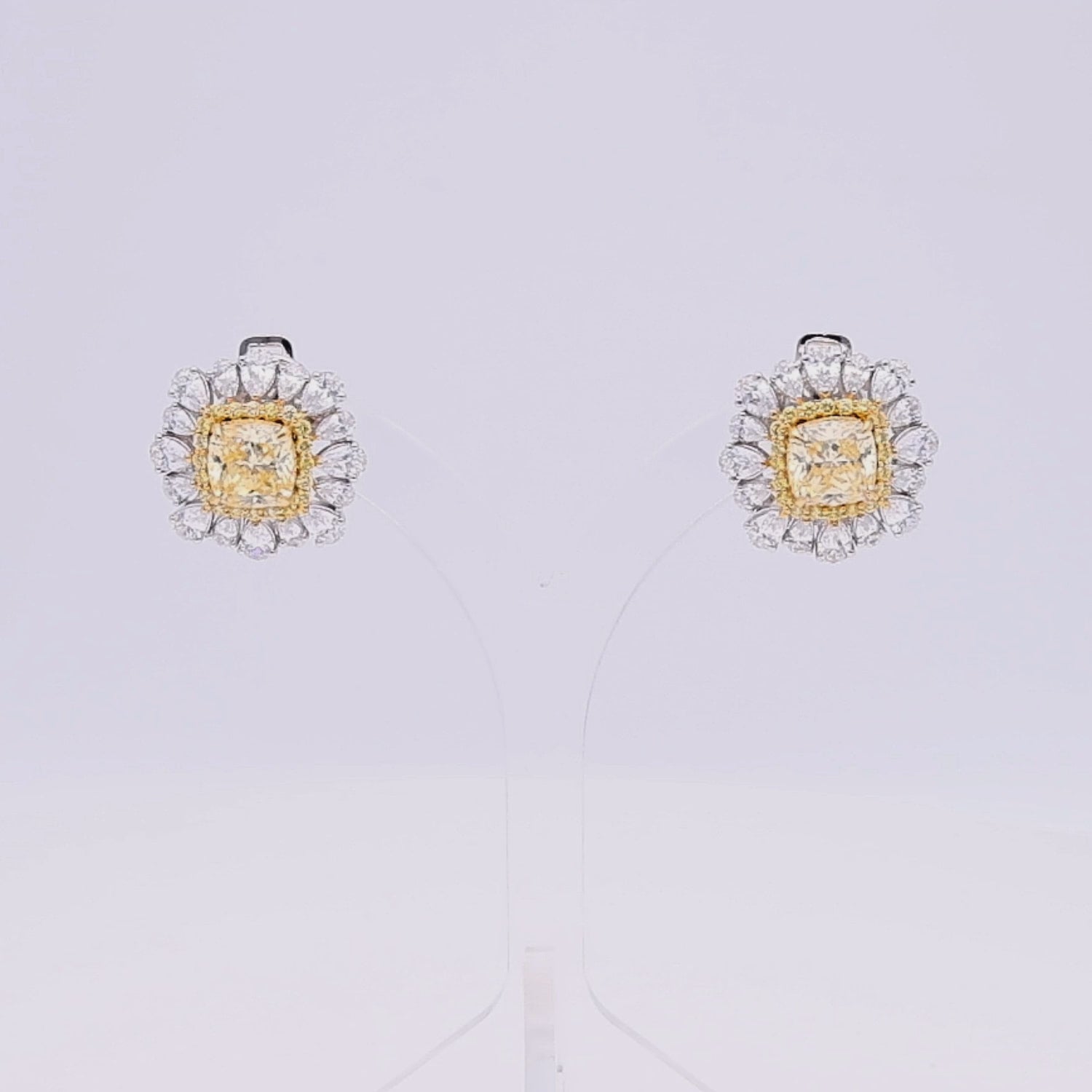 Yellow Cushion Sparkle Cluster