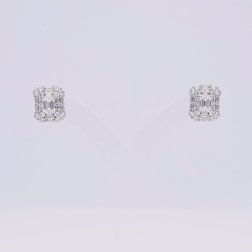 Diamond Octo Cluster Earrings