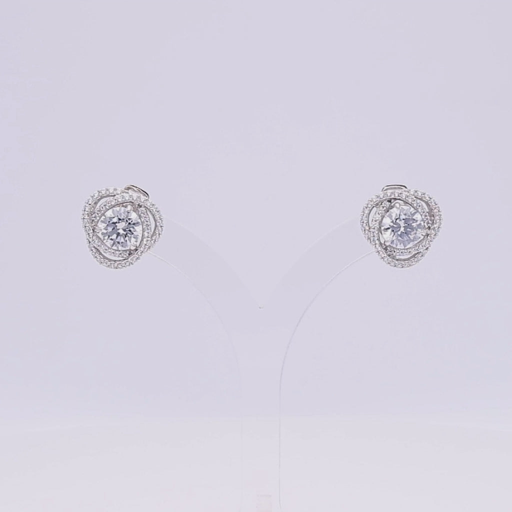 Solitaire Diamond Regal Spiral Earrings