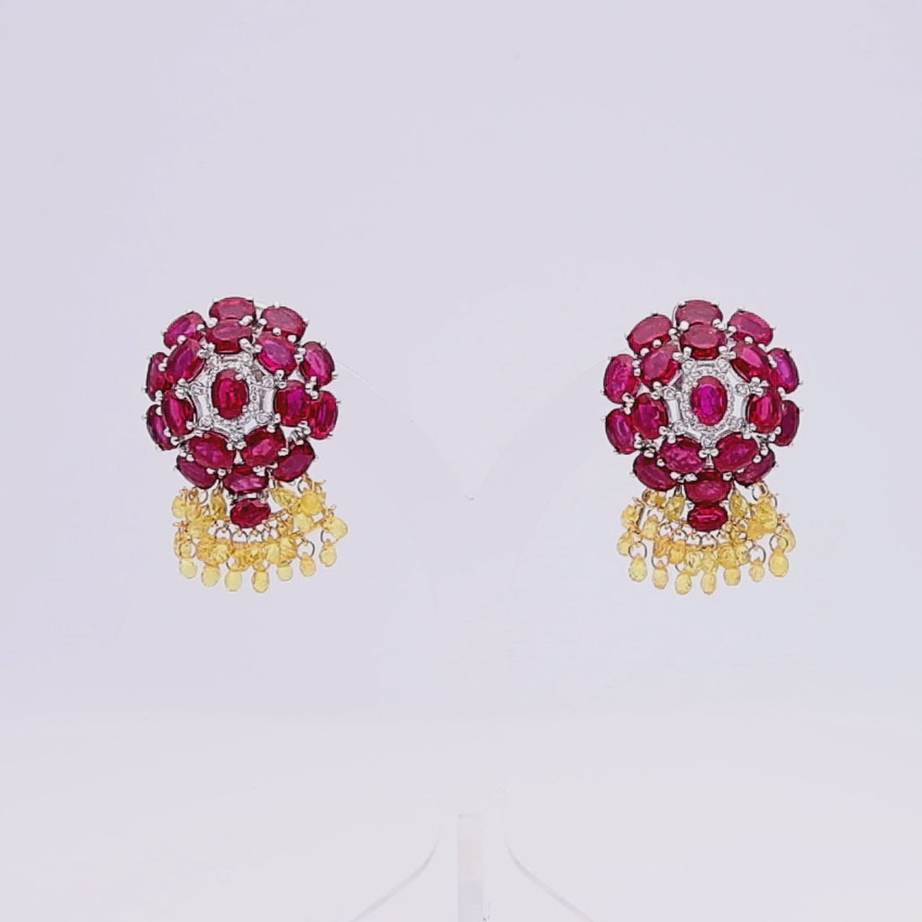 Ruby Rainfall Earrings
