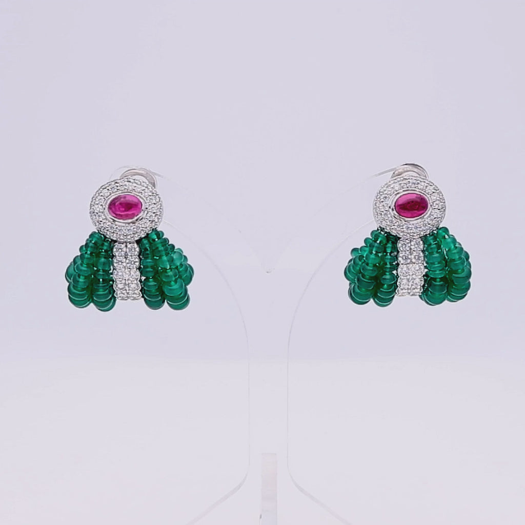Emerald Rain Danglers