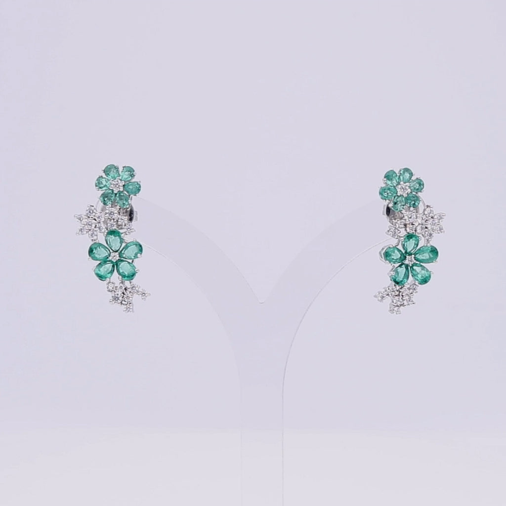 Emerald Rosette Earrings