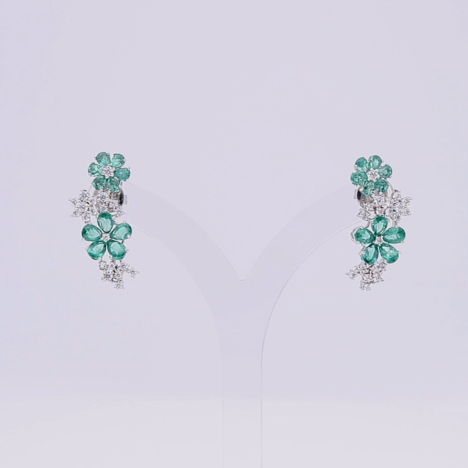 Emerald Rosette Earrings